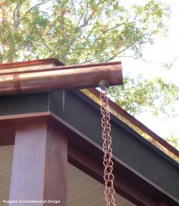 Modern rain chain used in our recent project in Connecticut